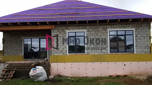 Ламинация окон в цвет "серый антрацит" Ламинация окон в цвет "серый антрацит"